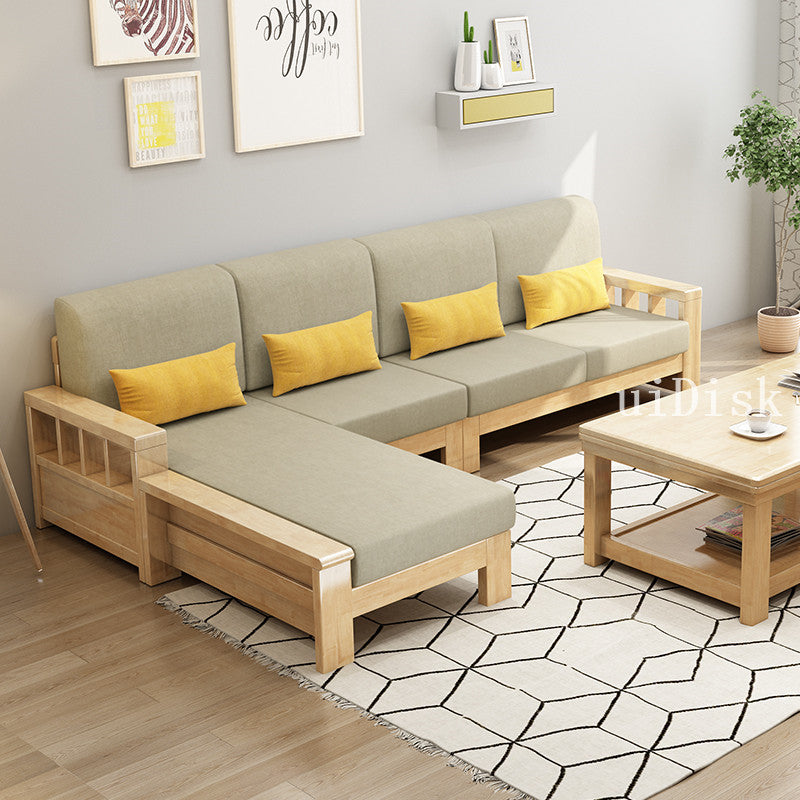 Modern solid wood sofa villa economic small family corner Princess sofa suit