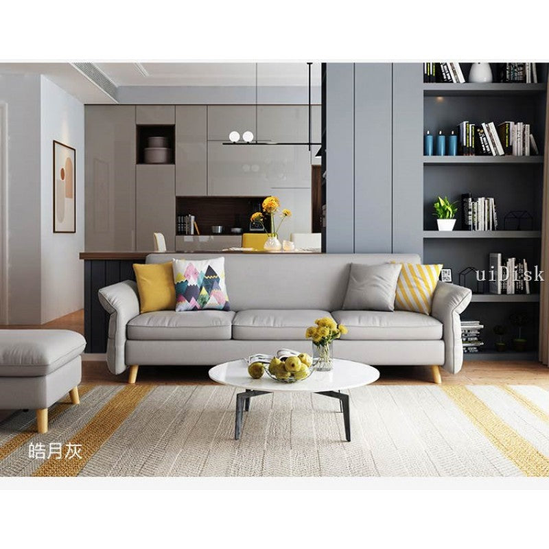 Nordic modern fabric sofa bed small family living room folding dual purpose furniture