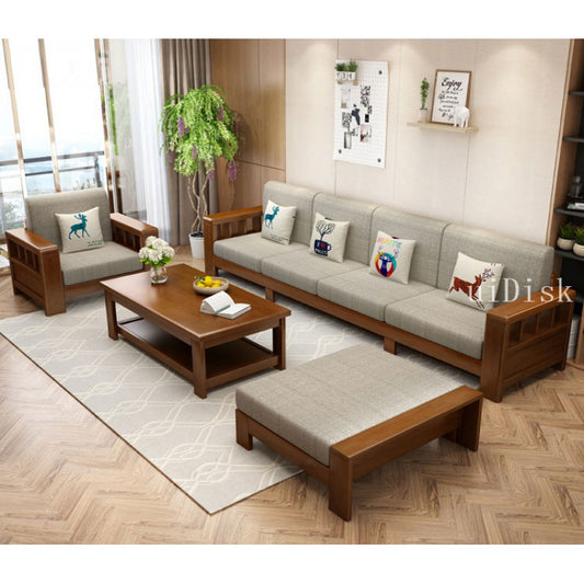 Modern solid wood sofa villa economic small family corner Princess sofa suit